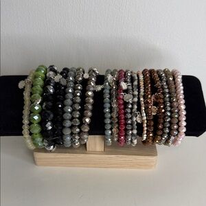 Set of 18 Lizas Beaded Bracelet Set - various colors and stone sizes